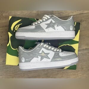 A Bathing Ape Bape Sta OS #3 M2 Grey Patent Sneakers